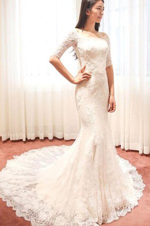 Robe de mariée delicat sexy avec décoration dentelle en 1/2 manche fermeutre eclair - photo 1