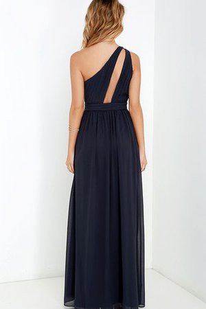 Robe demoiselle d'honneur longue avec chiffon ligne a d'épaule asymétrique - photo 2