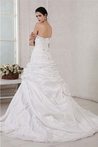 Robe de mariée longue textile taffetas col en forme de cœur manche nulle de princesse - photo 2