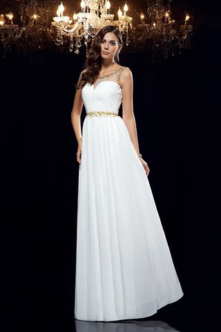 Robe de bal longue naturel ligne a avec chiffon avec perle - photo 4