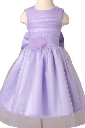 Robe de cortège enfant manche nulle avec nœud à boucles avec fleurs a-ligne - photo 1