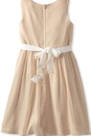 Robe de cortège enfant plissage avec fleurs a-ligne col u profond - photo 2