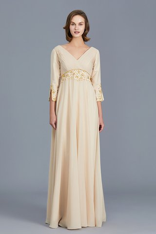 Robe mère de mariée populaire de lotus avec chiffon de princesse manche nulle - photo 3