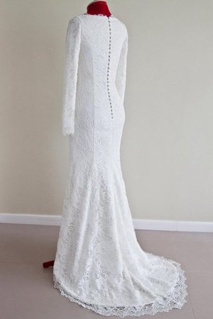 Robe de mariée discrete distinguee de sirène avec décoration dentelle avec zip - photo 2