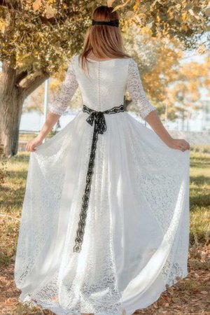 Robe de mariée classique plissage avec zip de col bateau de traîne courte - photo 2