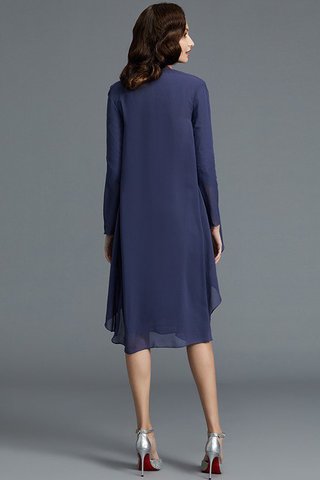 Robe mère de mariée en 1/2 manche gaine de col en cœur manche nulle avec chiffon - photo 2
