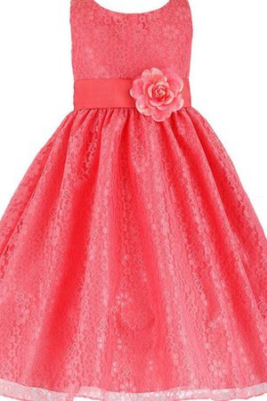 Robe de cortège enfant de mode de bal manche nulle encolure ronde a-ligne avec fleurs - photo 1