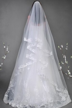 Robe de mariée naturel entrecroisé de col en cœur manche nulle de traîne moyenne - photo 2