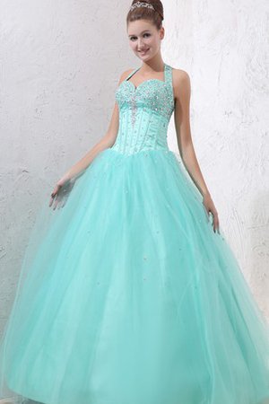 Robe de quinceanera de mode de bal ligne a col en forme de cœur avec perle en tulle - photo 2