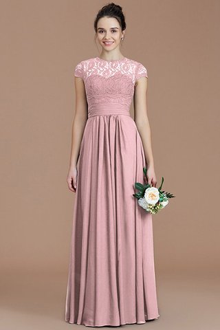 Robe demoiselle d'honneur naturel avec chiffon de princesse au niveau de cou a-ligne - photo 27