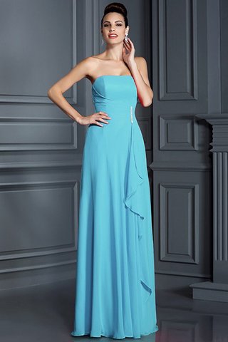 Robe demoiselle d'honneur longue en chiffon de princesse fermeutre eclair avec perle - photo 3