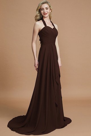 Robe demoiselle d'honneur naturel avec sans manches ligne a en chiffon de dos nu - photo 12