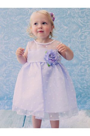 Robe de cortège enfant bref en organza de lotus ligne a avec ruban - photo 1