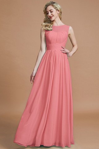 Robe demoiselle d'honneur manche nulle jusqu'au sol en chiffon ligne a de princesse - photo 33