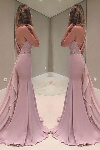 Robe de soirée avec sans manches énergique de sirène de lotus de traîne courte - photo 2