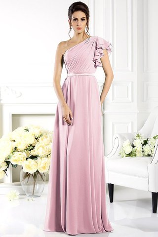 Robe demoiselle d'honneur longue avec chiffon de princesse manche nulle a-ligne - photo 22