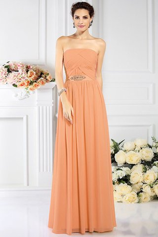 Robe demoiselle d'honneur plissage longue de princesse ligne a avec chiffon - photo 20