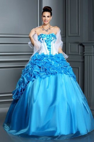 Robe de quinceanera longue avec sans manches jusqu'au sol de lotus de mode de bal - photo 1