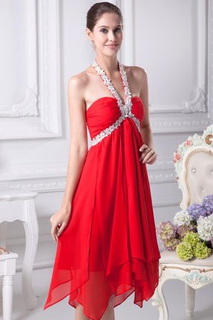 Robe de cocktail en chiffon de tour de ceinture en haute dénudé de col en cœur - photo 2