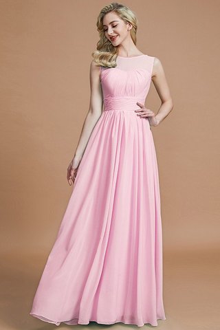 Robe demoiselle d'honneur manche nulle jusqu'au sol en chiffon ligne a de princesse - photo 27