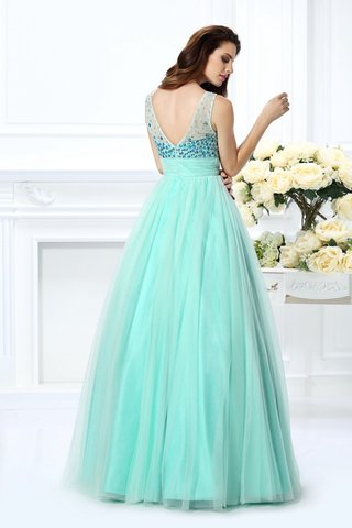 Robe de quinceanera naturel longue avec sans manches fermeutre eclair avec chiffon - photo 2