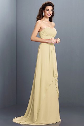 Robe demoiselle d'honneur naturel longue avec chiffon ligne a avec fronce - photo 6