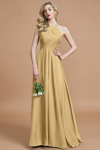 Robe demoiselle d'honneur naturel de princesse fermeutre eclair ruché manche nulle - photo 16