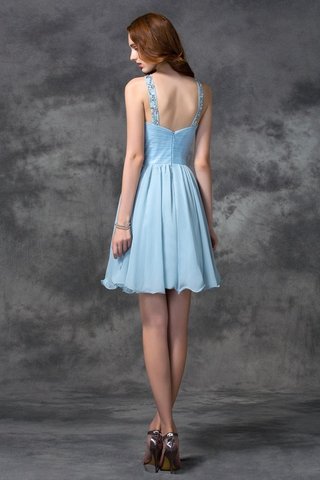 Robe de cocktail naturel de princesse en chiffon avec perle col u profond - photo 2