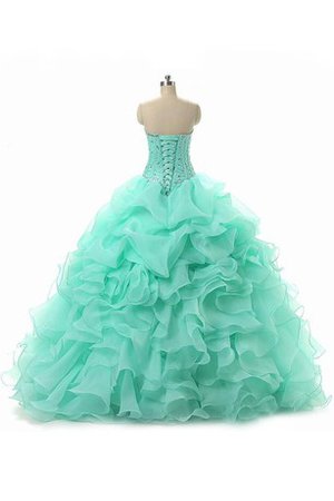 Robe de quinceanera ruché de mode de bal en tulle ligne a cordon - photo 2