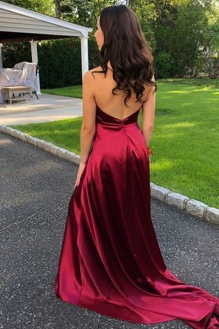 Robe de bal satin comme soie manche nulle séduisant de traîne courte naturel - photo 2