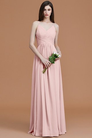 Robe demoiselle d'honneur ruché a-ligne de princesse avec sans manches en chiffon - photo 27