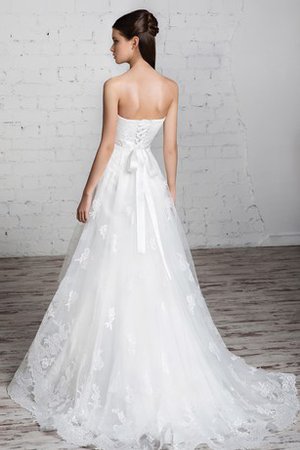 Robe de mariée longue avec gradins avec sans manches en dentelle de col en cœur - photo 2