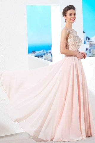 Robe de bal avec cristal en chiffon encolure ronde avec sans manches de princesse - photo 4