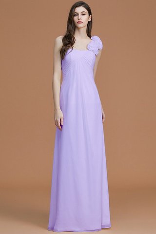 Robe demoiselle d'honneur naturel longueur au ras du sol a-ligne avec chiffon avec fleurs - photo 27