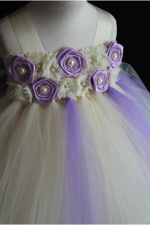 Robe de cortège enfant plissé de lotus de mode de bal avec fleurs en tulle - photo 2