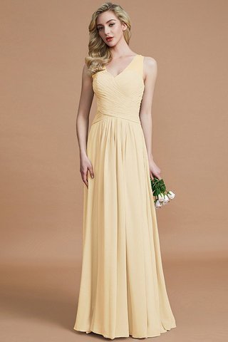 Robe demoiselle d'honneur naturel a-ligne avec sans manches avec chiffon v encolure - photo 11