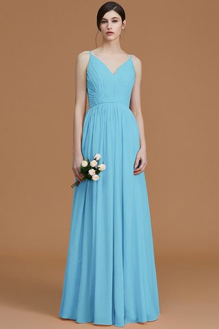 Robe demoiselle d'honneur naturel de princesse jusqu'au sol fermeutre eclair en chiffon - photo 9