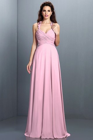 Robe demoiselle d'honneur jusqu'au sol ligne a manche nulle de princesse dénudé - photo 23