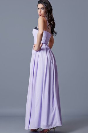 Robe de soirée manche nulle avec chiffon avec perle longueur au niveau de sol a-ligne - photo 2