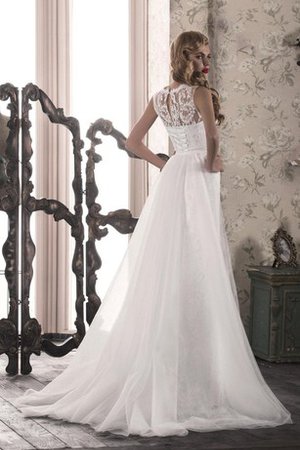 Robe de mariée avec lacets en tulle gaine v encolure ceinture en étoffe - photo 2