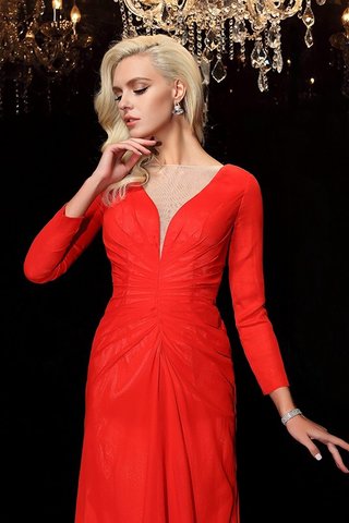 Robe de bal longue gaine jusqu'au sol avec chiffon avec manche longue - photo 6