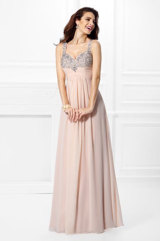 Robe de bal naturel de princesse longueur au niveau de sol en chiffon grandes bretelles - photo 1