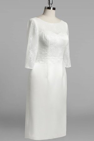 Robe de mariée longueur mollet avec sans manches en satin maillot avec manche 1/2 - photo 2