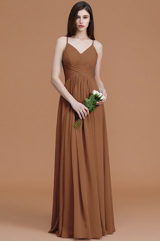 Robe demoiselle d'honneur ruché a-ligne de princesse avec sans manches en chiffon - photo 10