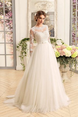 Robe de mariée plissage avec broderie avec décoration dentelle en tulle noeud - photo 1