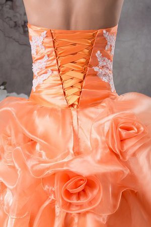 Robe de quinceanera de mode de bal de lotus col en forme de cœur appliques avec fleurs - photo 2