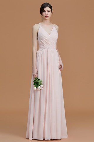 Robe demoiselle d'honneur naturel ruché manche nulle avec chiffon fermeutre eclair - photo 1