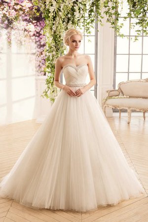 Robe de mariée longue manche nulle en tulle avec lacets col en forme de cœur - photo 1