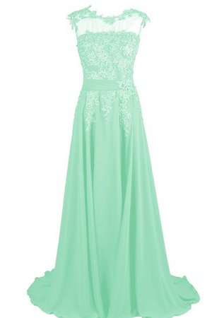 Robe de bal facile en chiffon avec manche courte a-ligne decoration en fleur - photo 1