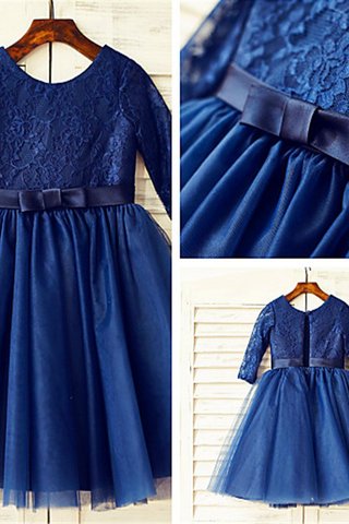 Robe de cortège enfant naturel avec décoration dentelle avec zip ligne a de princesse - photo 5